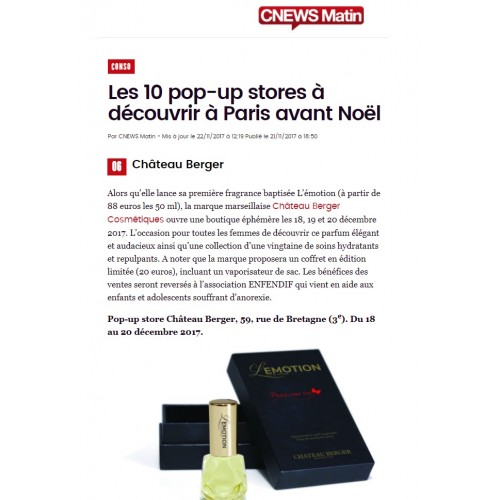 Publication Château Berger on the cnewsmatin.fr website - 21.11.2017