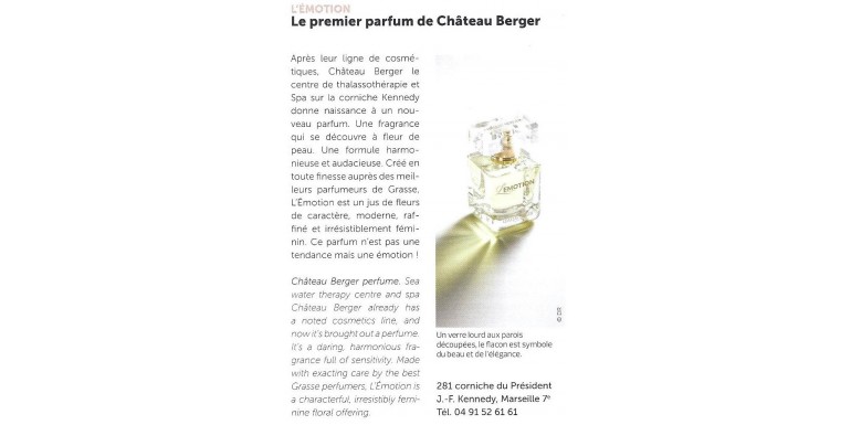 Le premier parfum de Chateau Berger L ' Emotion