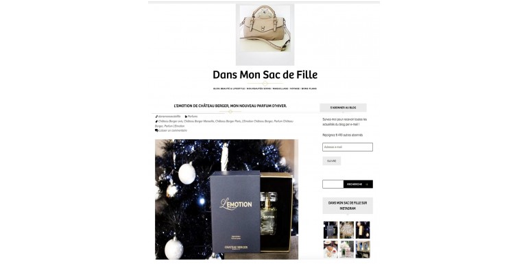 Publication of the blog "Dans mon sac de filles" (In my girls' bag)